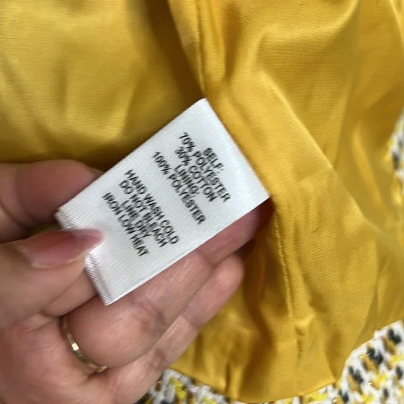 Lulu’s Boss Girl Yellow Multi Tweed Jacket Medium - Picture 11 of 15